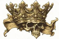Heavy is the crown writing with a crown on top of the writing tattoo design idea