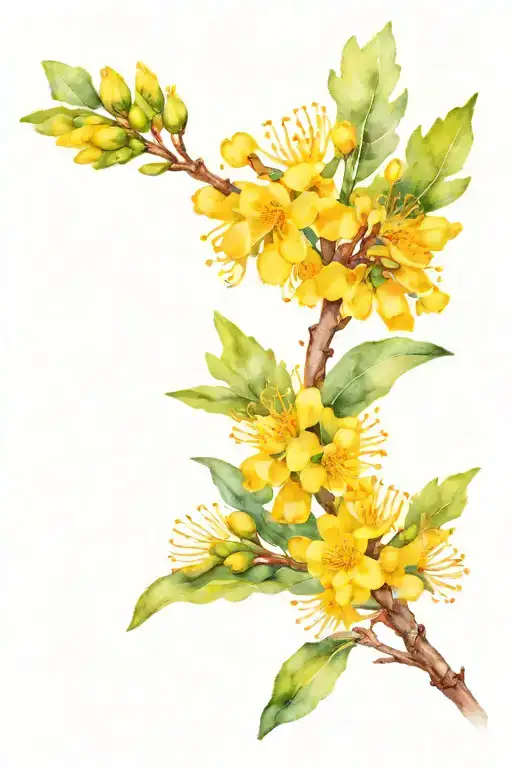 wattle flower tattoo design idea