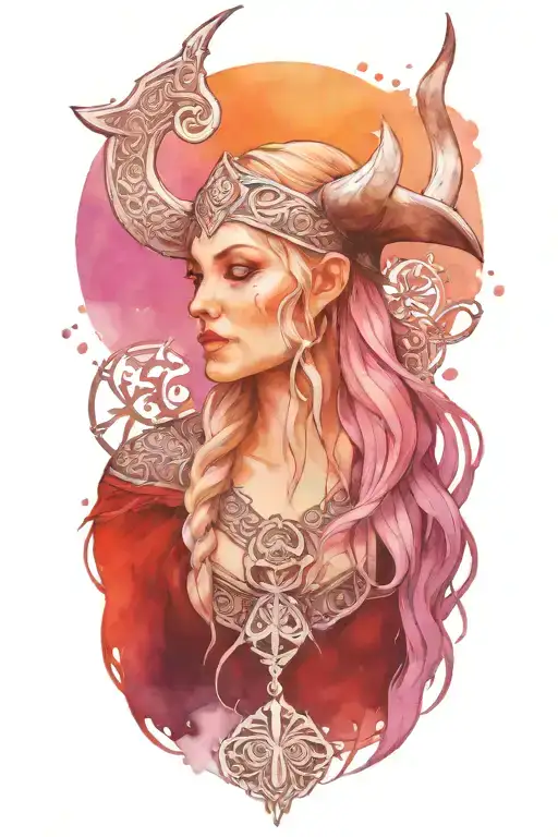 viking witch evil tattoo design idea