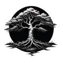 bare tree tattoo design idea