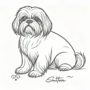 Shih tzu dog sits tattoo design idea