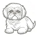 Shih tzu dog sits tattoo design idea