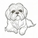 Shih tzu dog sits tattoo design idea