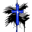 cross and thin blue line tattoo tattoo design idea