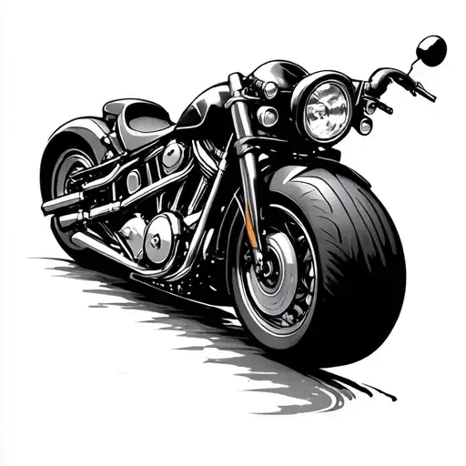 motorcycle fall alive tattoo design idea