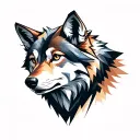 wolf looking forward tattoo design idea
