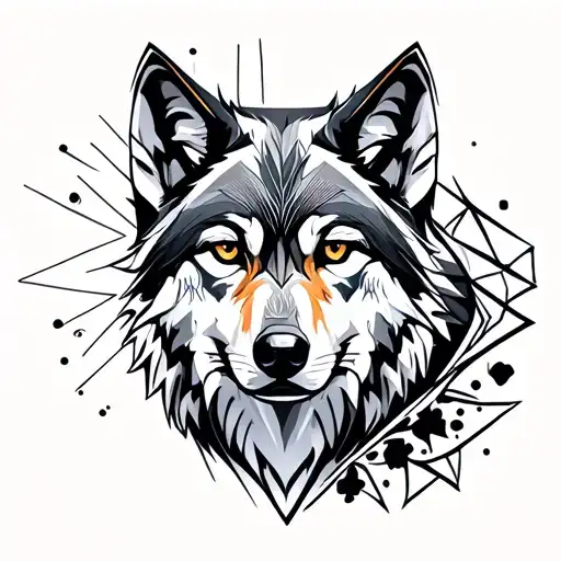 wolf looking forward tattoo design idea