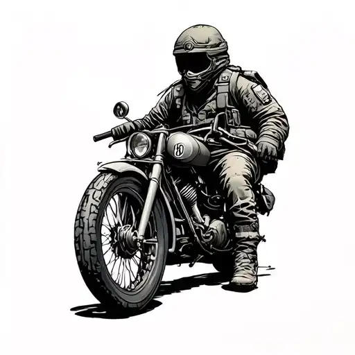 russian moto army evacuation tattoo design idea
