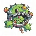 pickle inside a Pokemon ball breaking tattoo design idea