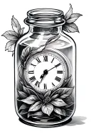 time in a bottle tattoo design idea