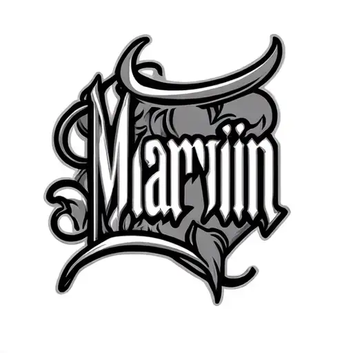 first name Marvin in monograms tattoo design idea