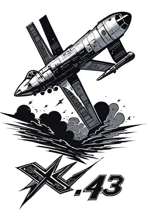 NASA X-43 tattoo with shock waves tattoo design idea