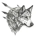 dog with arrows in back hard to kill tattoo design idea