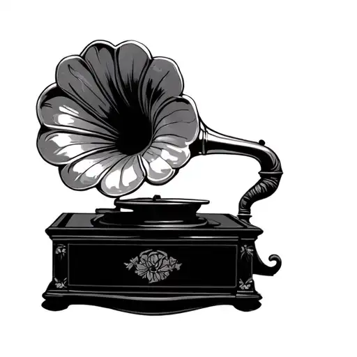 gramophone tattoo design idea