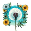 dandelion blowing tattoo design idea