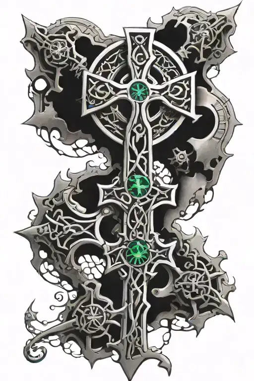 Irish Celtic cross tattoo design idea