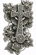 Irish Celtic cross tattoo design idea