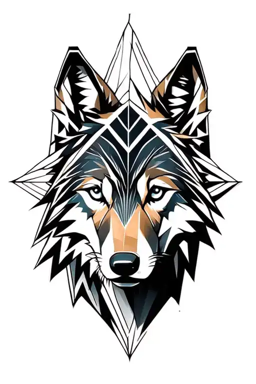 wolf looking forward tattoo design idea