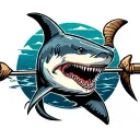 Hammerhead shark with harpoon through body tattoo design idea