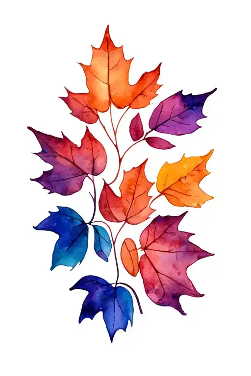 autumn leaves falling tattoo design idea