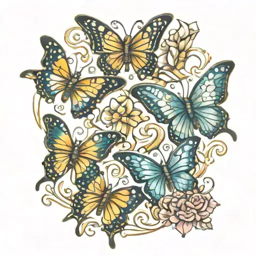 Three butterfly’s with diamonds tattoo design tattoo design idea