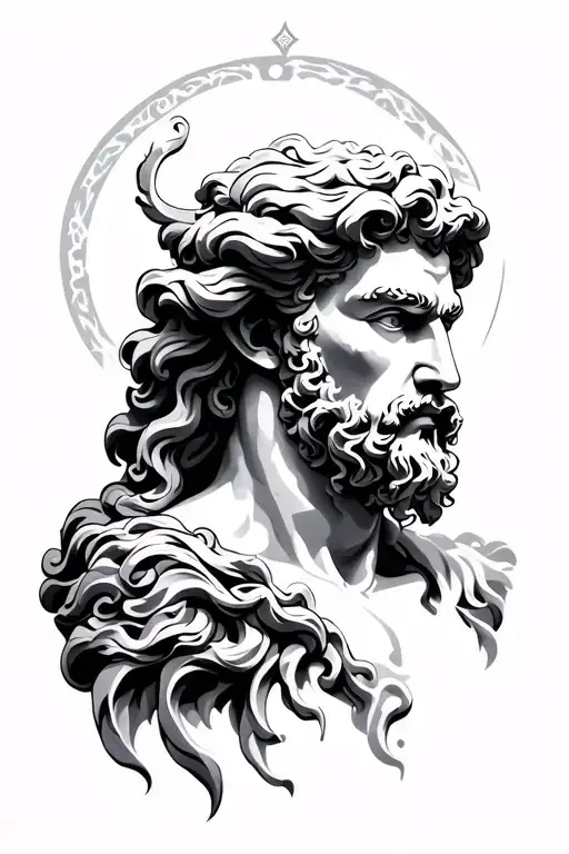 zeus god tattoo design idea