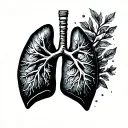 lungs shaped like tattoo design idea