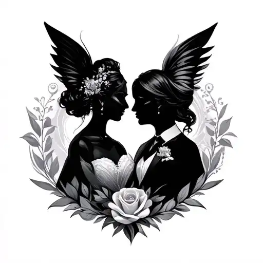 444 marriage tattoo design idea