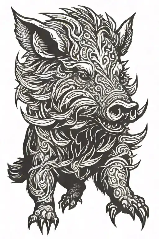 boar tattoo design idea