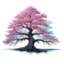 Tree life left dead right live tattoo design idea