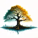 Tree life left dead right live tattoo design idea