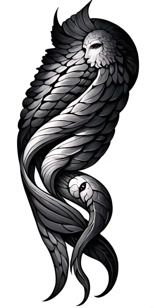 Gemini zodiac sign intertwined tattoo design idea