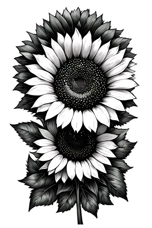 sunflowers and blue bonnet flower tattoo design idea