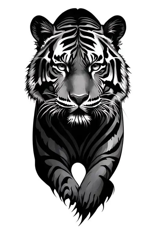 Tiger full body tattoo design idea