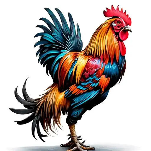 rooster fighting tattoo design idea