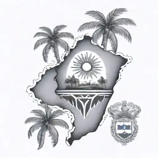 El Salvador and Dominican Republic flag incorporated tattoo design idea
