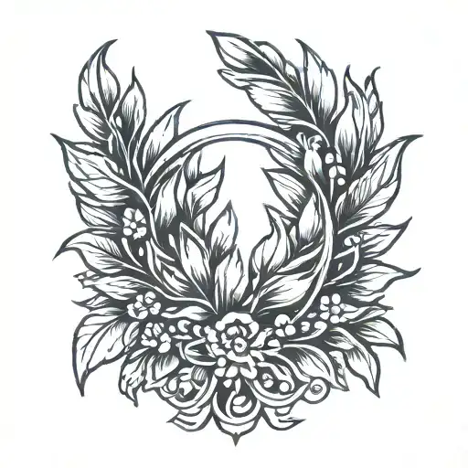 laurel wreath tattoo design idea