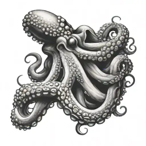 octopus wrapping its tentacles tattoo design idea