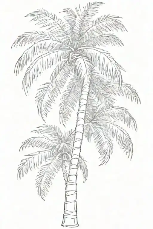 palm tree only without background tattoo design idea