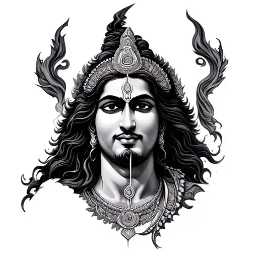 vishnu shiv balance of good tattoo design idea