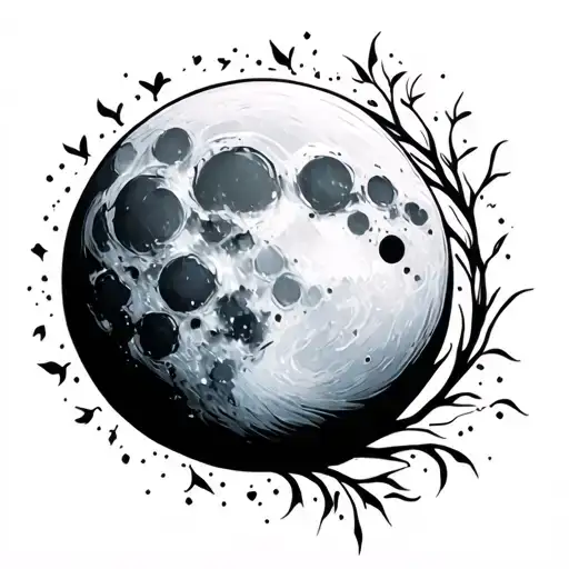 waning gibbous Moon tattoo design idea