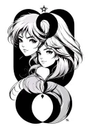 Sailor Moon phases intertwined tattoo design idea