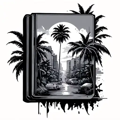 book of concrete jungle background tattoo design idea