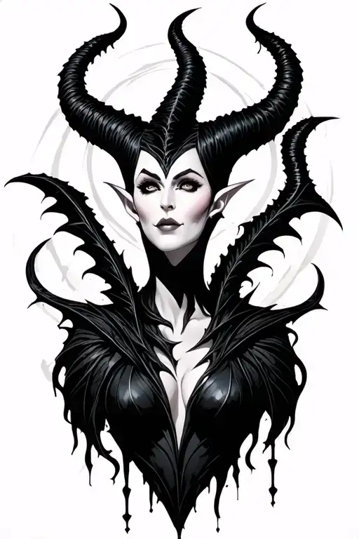 maleficent tattoo in dark gothic art design tattoo design idea