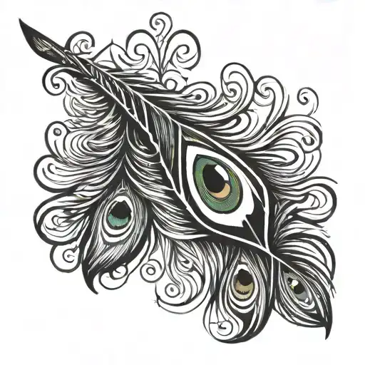 A sketch tattoo of a peacock feather intertwined with a DNA double helix, representing your passion for scientific research and the beauty of peacocks tattoo design idea