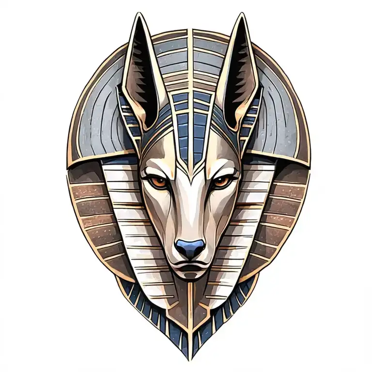 Anubis head  tattoo design idea