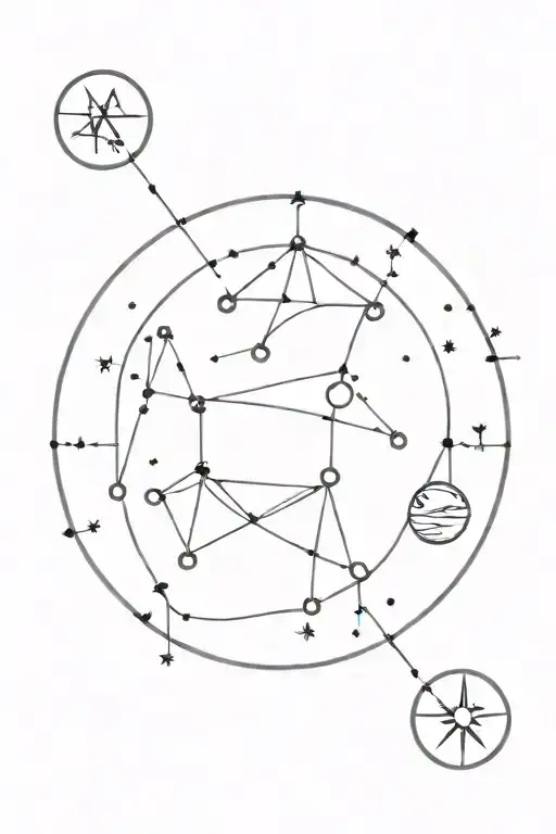 libra and capricorn constellations tattoo design idea