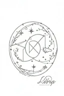 libra and capricorn constellations tattoo design idea