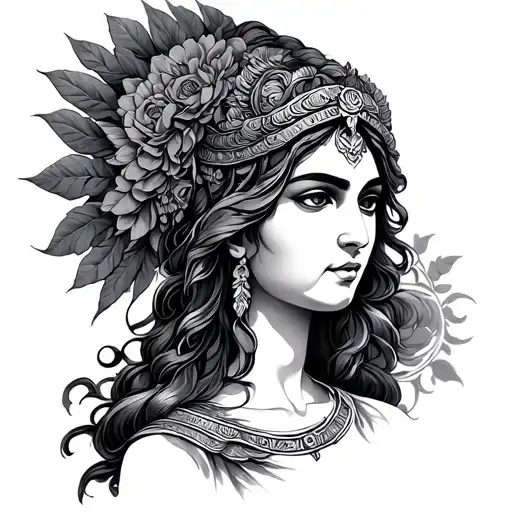Hera goddess tattoo design idea