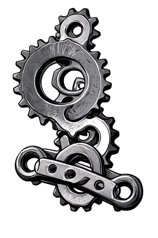 sprocket chain links tattoo design idea